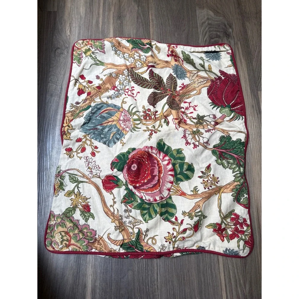 Pottery Barn Wells Palampore Pillow Shams Lot of 3 Cotton Linen Floral Jacobean